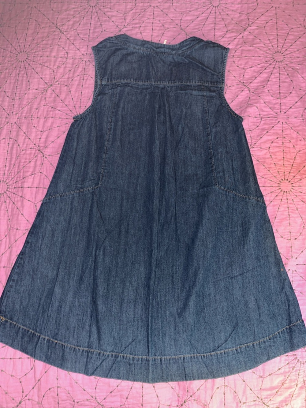 Free People Indigo Denim V-Neck Mini Dress - Picture 4 of 5